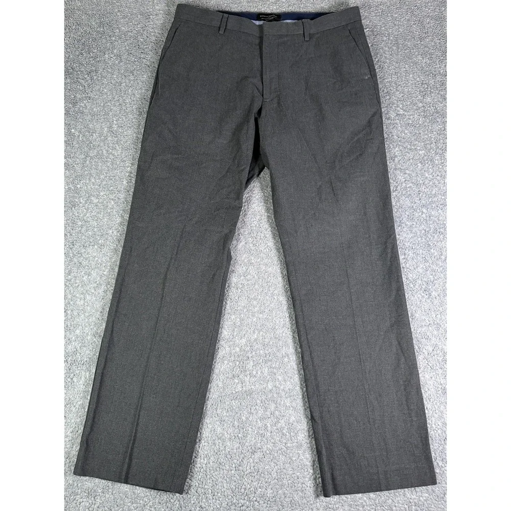 Banana Republic Chino Pants Men 34x30 Grey Non-Iron Tailored Slim Fit Trousers